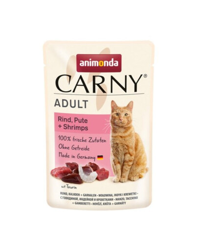 ANIMONDA Carny Adult boeuf, dinde et crevettes 85 g