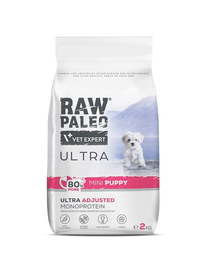 RAW PALEO Ultra Pork Mini Puppy 2kg pour chiots de petite race pork