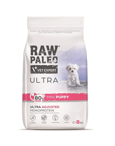 RAW PALEO Ultra Pork Mini Puppy 8kg pour chiots de petite race pork