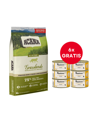 ACANA Pacifica Chat 4,5 kg + APPLAWS Chat Adulte Mousse au poulet 6 x 70 g GRATUIT