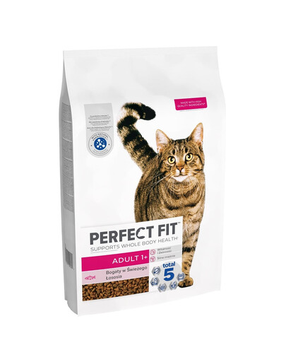 PERFECT FIT Adult 1+ 7 kg nourriture sèche complète pour chats adultes riche en saumon frais