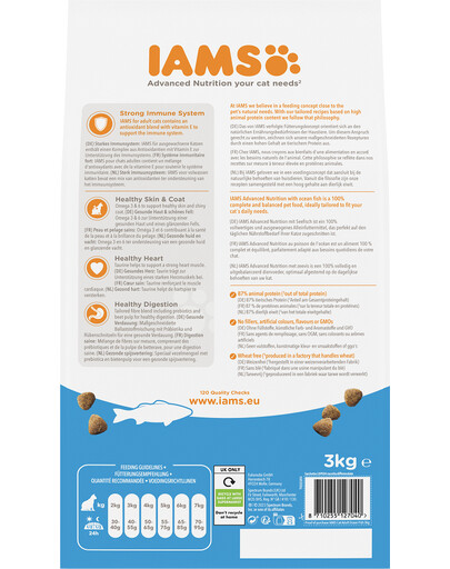 IAMS for Vitality dla dorosłych kotów z rybami oceanicznymi 3 kg