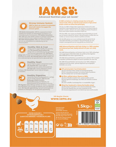 IAMS for Vitality Chicken karma dla dorosłych kotów z kurczakiem 1,5 kg