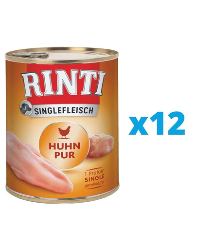 RINTI Singlefleisch Pure Monoprotéiné pour chiens adultes 12 x 400 g