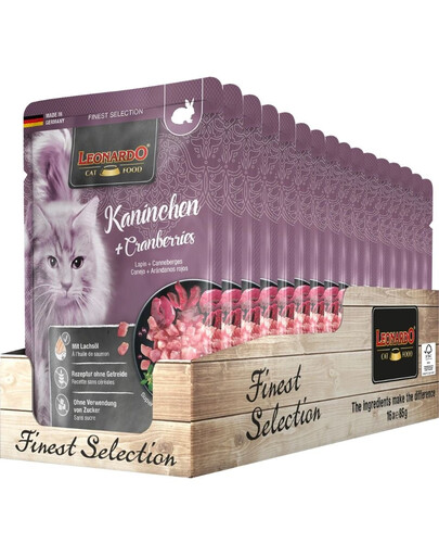 Finest Selection Królik z żurawiną dla kota 16 x 85 g