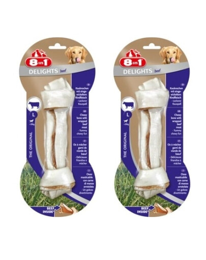 8IN1 Os pour chien Beef Delights Bone L 2 pièces