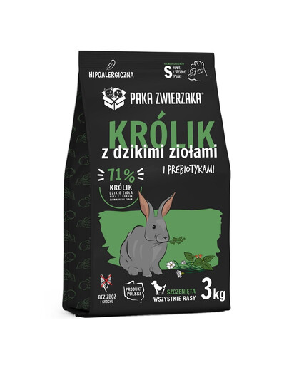 PAKA ZWIERZAKA Seventh Heaven Aliment sec Lapin aux herbes sauvages pour chiots S 3kg