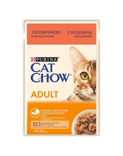 CAT CHOW Adult z wołowina i bakłażanem 26 x 85 g