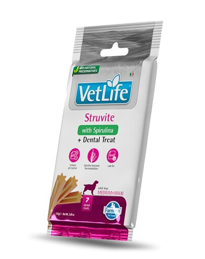 FARMINA Vet Life Dental Treat Struvite Medium/Maxi 100 g (7 pièce) friandise dentaire pour chiens de taille moyenne et grande