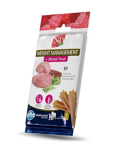 FARMINA N&D Quinoa Dental Treat Weight management Medium/Maxi 100 g (7 pièce) friandise dentaire pour chiens de taille moyenne et grande