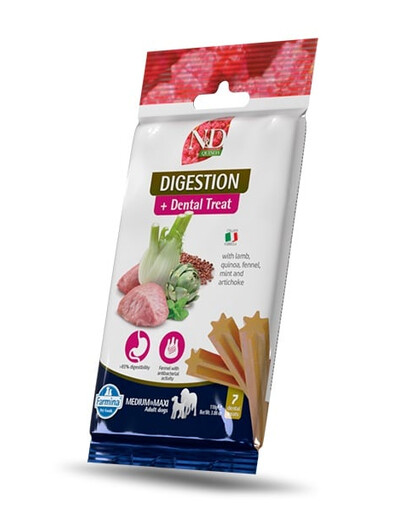 FARMINA N&D Quinoa Dental Treat Digestion Medium/Maxi 100 g (7 pièce) friandise dentaire pour chiens de taille moyenne et grande