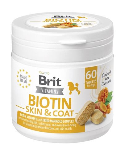 BRIT Vitamins Biotin Skin Coat Care 120g (60tabl.) préparat pour chiens avec biotine soutenant la santé de la peau et du pelage