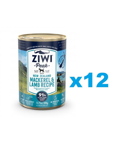 ZIWIPEAK Dog Mackerel&Lamb Makrela i jagnięcina 12 x 390 g