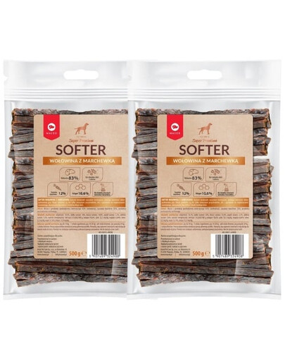 MACED Super Premium Softer friandise pour chien bœuf et carottes mini economy pack 2x500 g