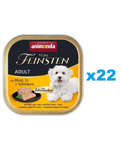 ANIMONDA Vom Feinsten Adult wołowina z jajkiem i szynką 22x150 g