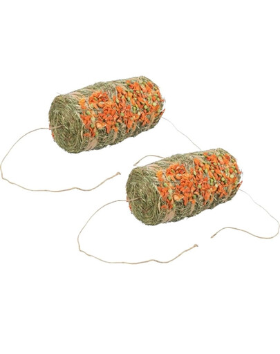 TRIXIE Botte de foin avec pois et carottes pour lapins et rongeurs 2x250 g