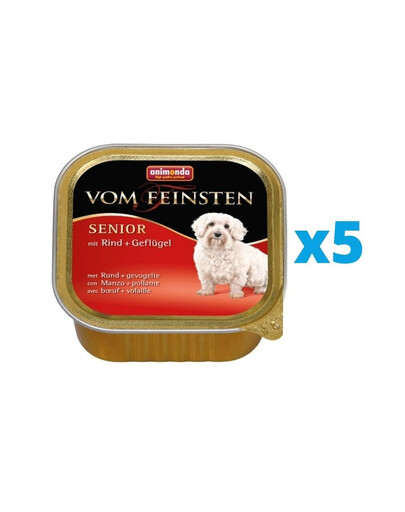 ANIMONDA Vom Feinsten Senior zestaw z wołowiną i drobiem 5 x 150 g