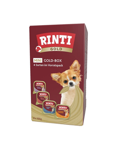 RINTI Gold Mini Multibox 8x100 g nourriture humide pour chiens adultes de petites races