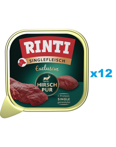 RINTI Singlefleisch Exclusive Venison Pure nourriture monob protéique avec de la venaison 12x150 g