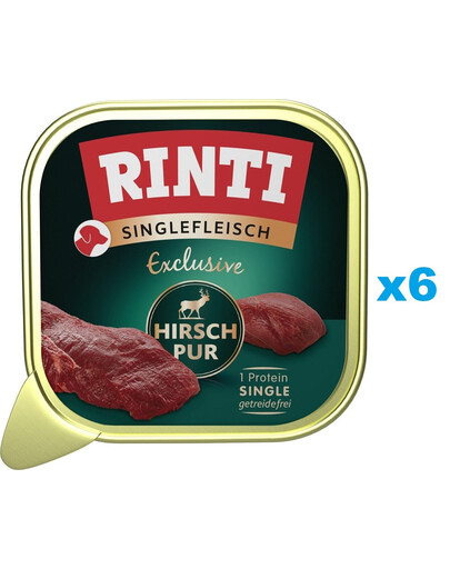 RINTI Singlefleisch Exclusive Venison Pure nourriture monoproteique avec de la venaison 6x150 g