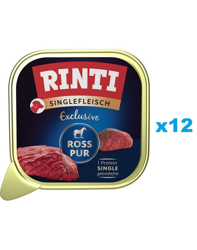 RINTI Singlefleisch Exclusive Horse Pure nourriture monoproteique avec du cheval 12x150 g