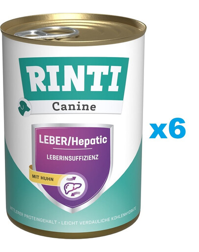 RINTI Canine Liver/Hepatic Chicken au poulet 6x400 g