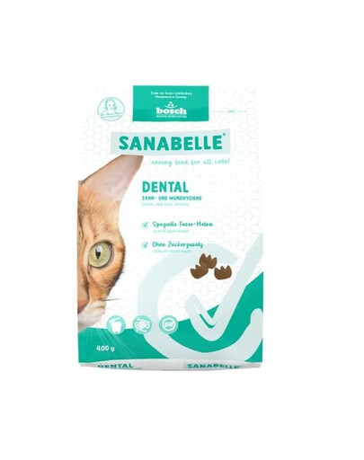 SANABELLE Dental 400 g pour chats soutenant l'hygiène dentaire