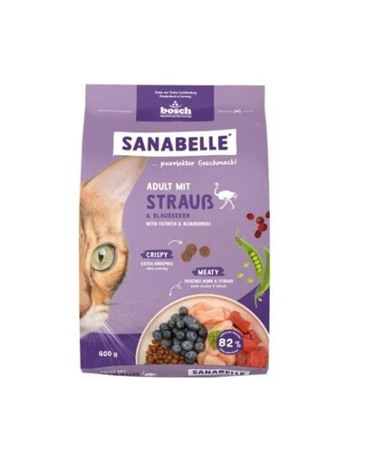 SANABELLE Adult Autruche 400 g pour chats adultes