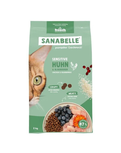SANABELLE Sensitive Poulet 2 kg pour chats ayant un système digestif sensible