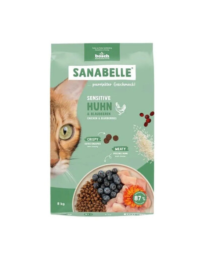 SANABELLE Sensitive Poulet 8 kg pour chats ayant un système digestif sensible