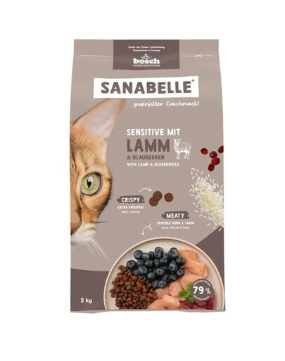 SANABELLE Sensitive Agneau 2 kg pour chats ayant un système digestif sensible