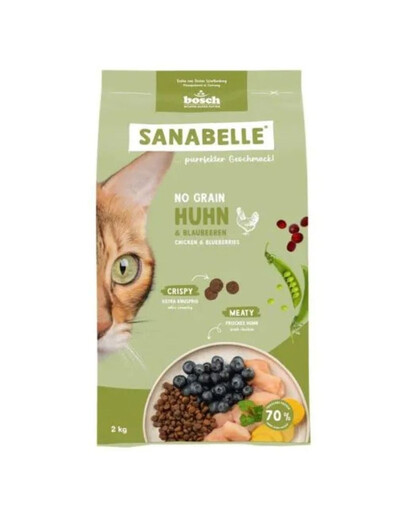 SANABELLE No Grain Poulet 2 kg nourriture sans céréales pour chats
