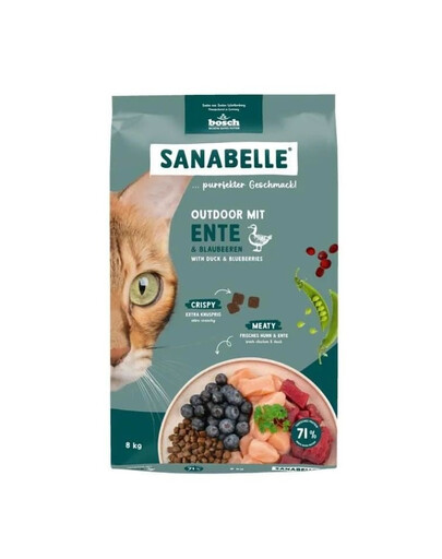 SANABELLE Outdoor Canard 8 kg pour chats d'extérieur