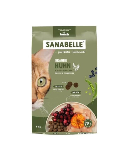 SANABELLE Grande Poulet 8 kg pour chats de grandes races