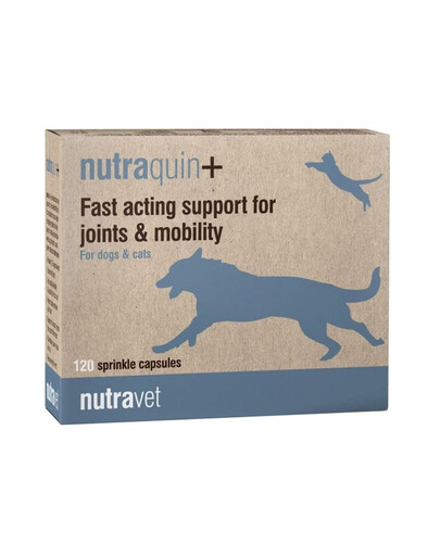 NUTRAVET Nutraquin+ 120 gélules pour les articulations des chiens et des chats