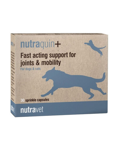 NUTRAVET Nutraquin+ 30 gélules pour les articulations des chiens et des chats