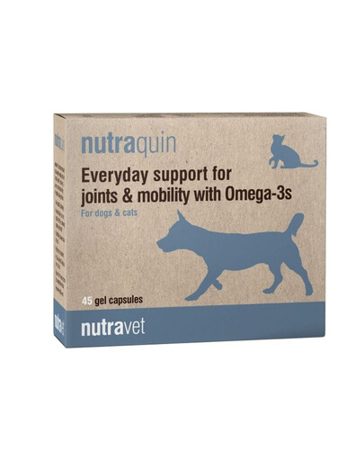 NUTRAVET Nutraquin 45 capsules pour les articulations avec oméga-3 pour chiens et chats
