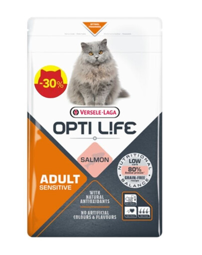 VERSELE-LAGA Opti Life Cat Adult Sensitive Salmon 1kg -30% promo pour les chats adultes sensibles