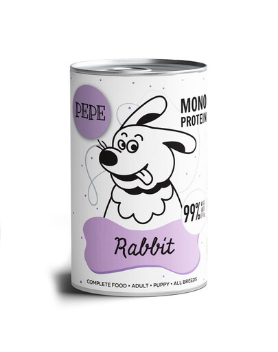 PAKA ZWIERZAKA PEPE Lapin (królik) 800g nourriture monoprotein