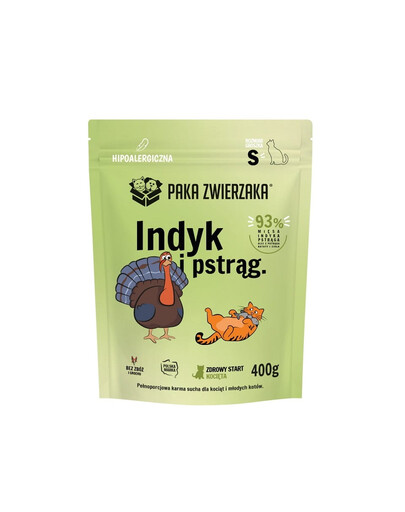 PAKA ZWIERZAKA Croquettes d'Inde avec truite pour chatons S 400 g