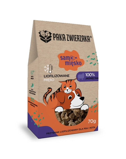 PAKA ZWIERZAKA Viande pure Agneau viande lyophilisée pour chien et chat 70 g