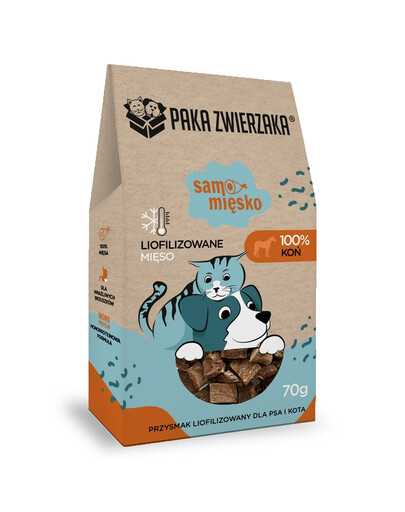 PAKA ZWIERZAKA Viande pure de Cheval déshydratée pour chien et chat 70 g