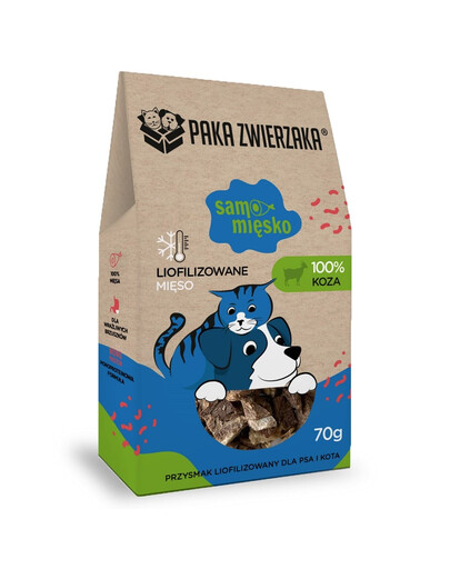 PAKA ZWIERZAKA Viande pure Chèvre viande lyophilisée pour chien et chat 70 g