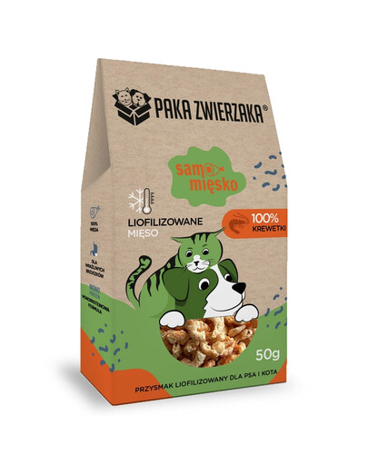 PAKA ZWIERZAKA Viande pure Crevettes lyophilisées pour chiens et chats 50 g