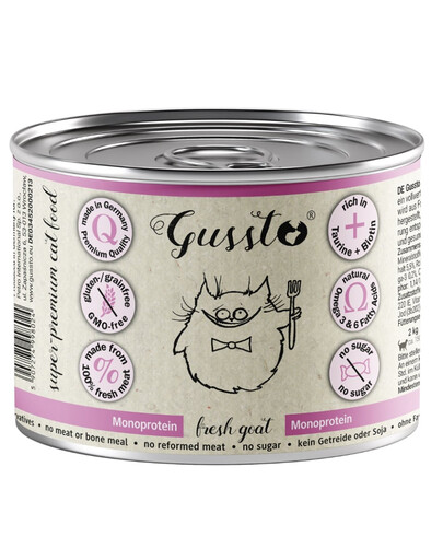 GUSSTO Cat Fresh Goat nourriture humide pour chats avec de la chèvre 200g