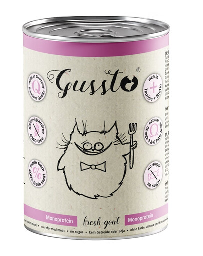GUSSTO Cat Fresh Goat nourriture humide pour chats avec de la chèvre 400g