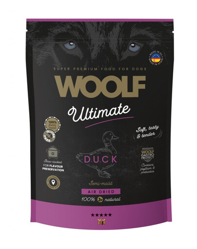 WOOLF Ultimate Soft Adult Dog Duck 1 kg sans céréales nourriture semi-humide avec canard pour chiens