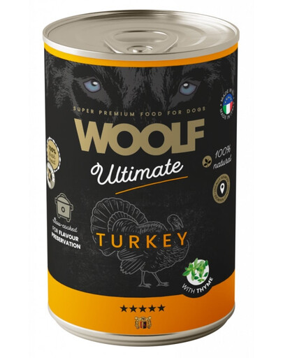 WOOLF Ultimate Adult Dog Turkey and Thyme 400g nourriture humide pour chien avec dinde et thym