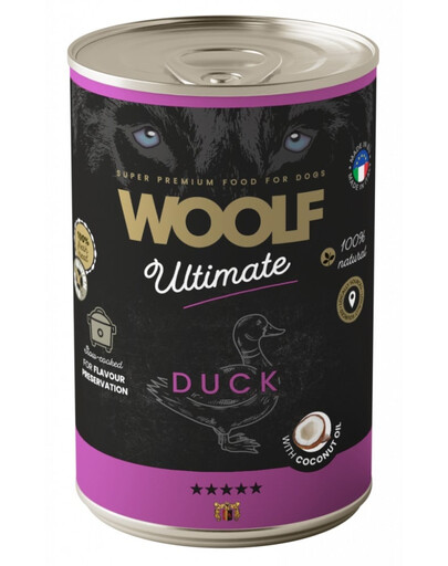 WOOLF Ultimate Adult Dog Duck and Coconut oil 400g nourriture humide pour chiens avec canard et huile de coco