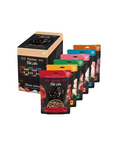 FITMIN For Life Freeze dried Multipack Mix saveurs 6x30 g friandise lyophilisée pour chiens et chats